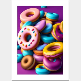 Colorful Yummy Donut Posters and Art
